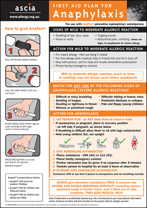 ASCIA First Aid Anaphylaxis Orange Anapen 2021