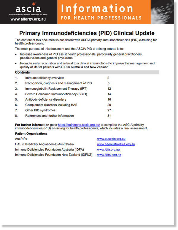 ASCIA PID Clinical Update 2025