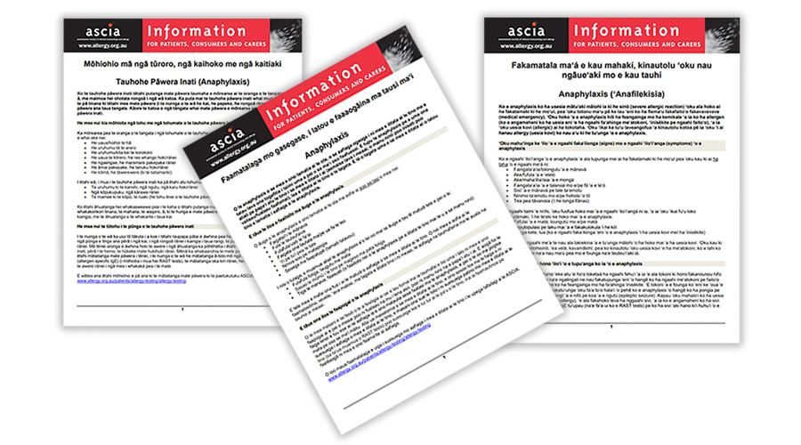 Anaphylaxis Patient Information - Maori, Samoan, Tongan 